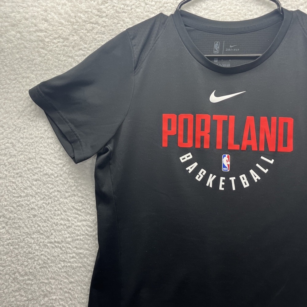 Nike Shirt Womens Large Black Portland Basketball NBA Engineered Dri Fit Sports - Picture 3 of 16